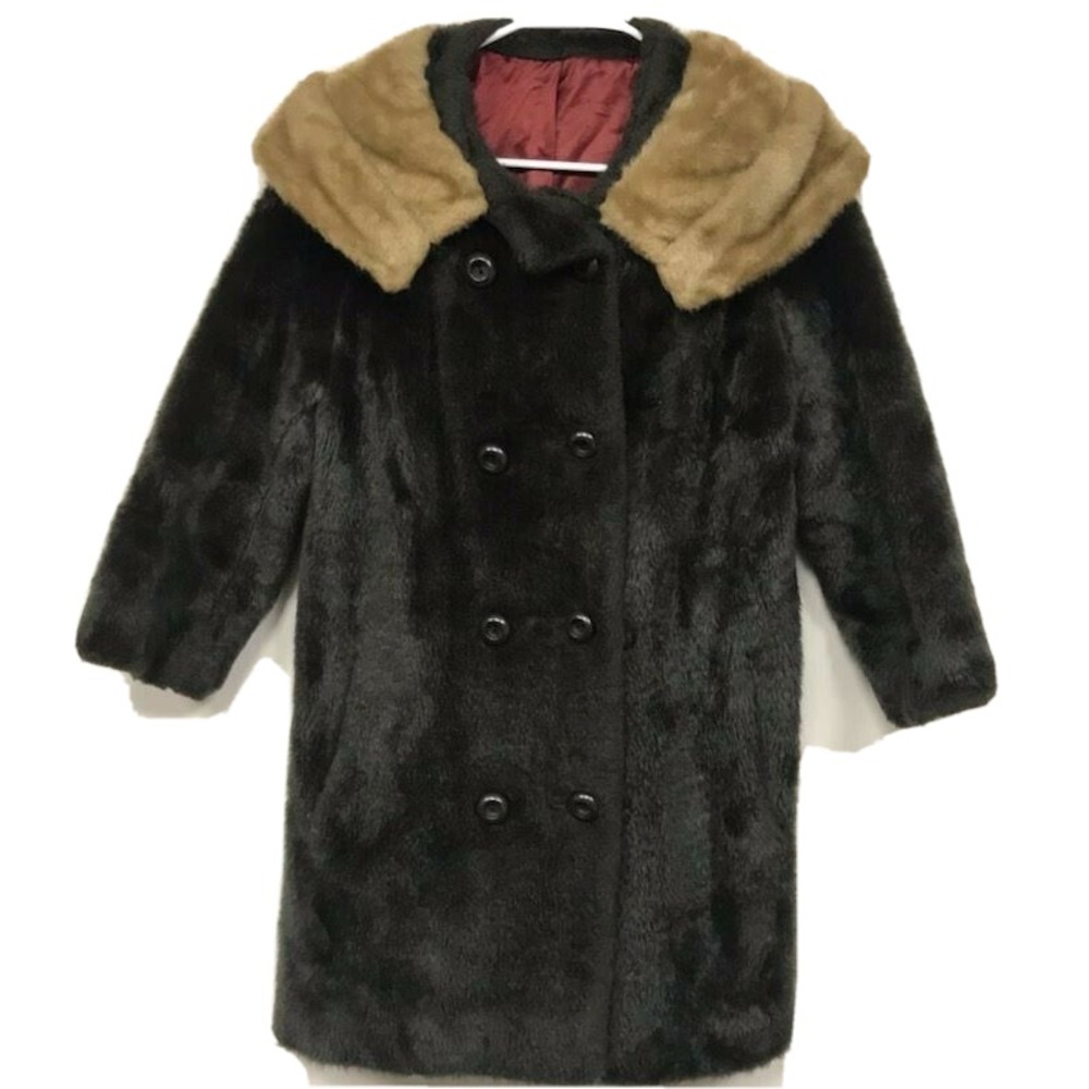 Vintage International Ladies Garment Workers Union Faux Fur Coat‎ Woman's 10